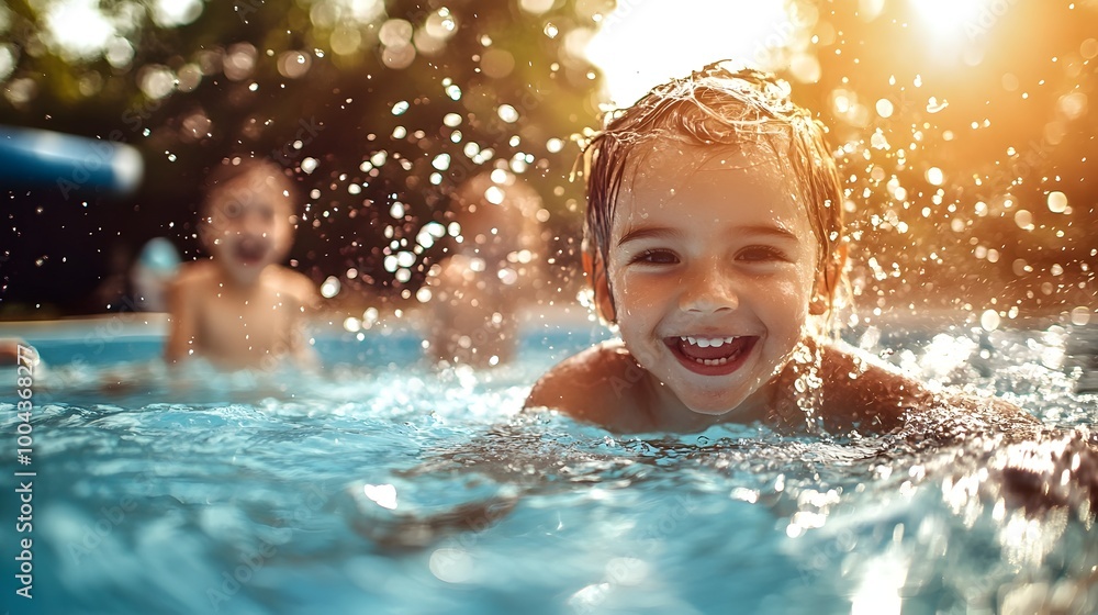 Delightful Sunday Afternoon Pool Party with Carefree Children Delightful Sunday Afternoon Pool Party with Carefree Children