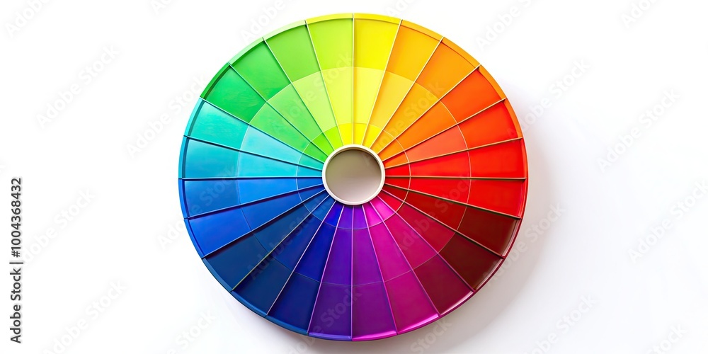 Obraz premium Vibrant Color Wheel Logo Design for Creative Branding and Artistic Representations on White Background