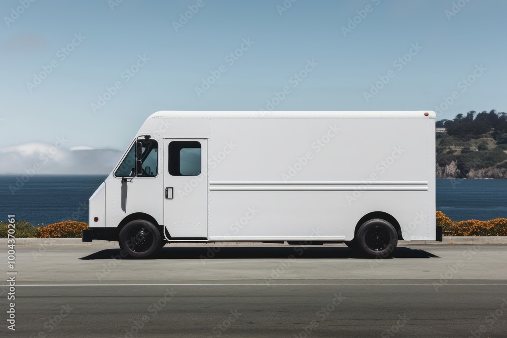 Naklejka premium Vehicle truck road van.