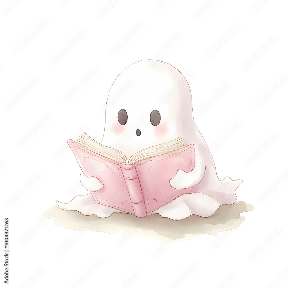 Fototapeta premium Cute Ghost on a Blanket