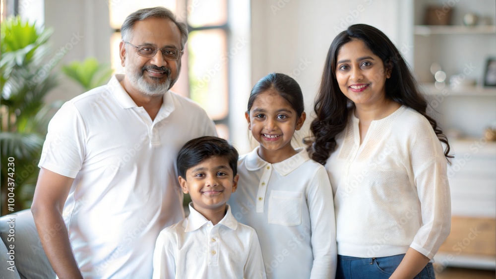 Indian Family Standing Isolated Against a Background: Senior and Young Couples with Kids in White Tops and Blue Jeans, Selective Focus
Indian Family Standing Isolated Against a Background: Senior and Young Couples with Kids in White Tops and Blue Jeans, Selective Focus