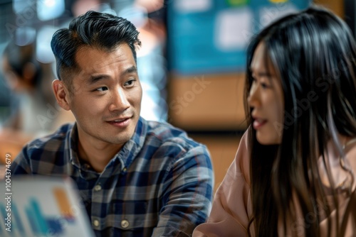 Corporate discussion on partnership and team collaboration involving financial planning for a startup, featuring diverse professionals consulting with graphs or infographics