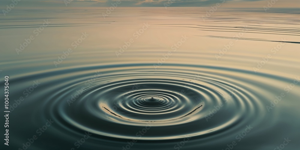 Ripples Expanding on Still Water Surface. Ripples Expanding on Still Water Surface.