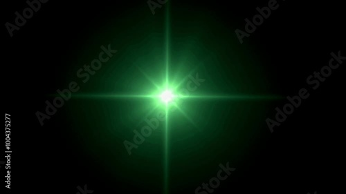 Wallpaper Mural Realistic green light lens flare on black background. Torontodigital.ca