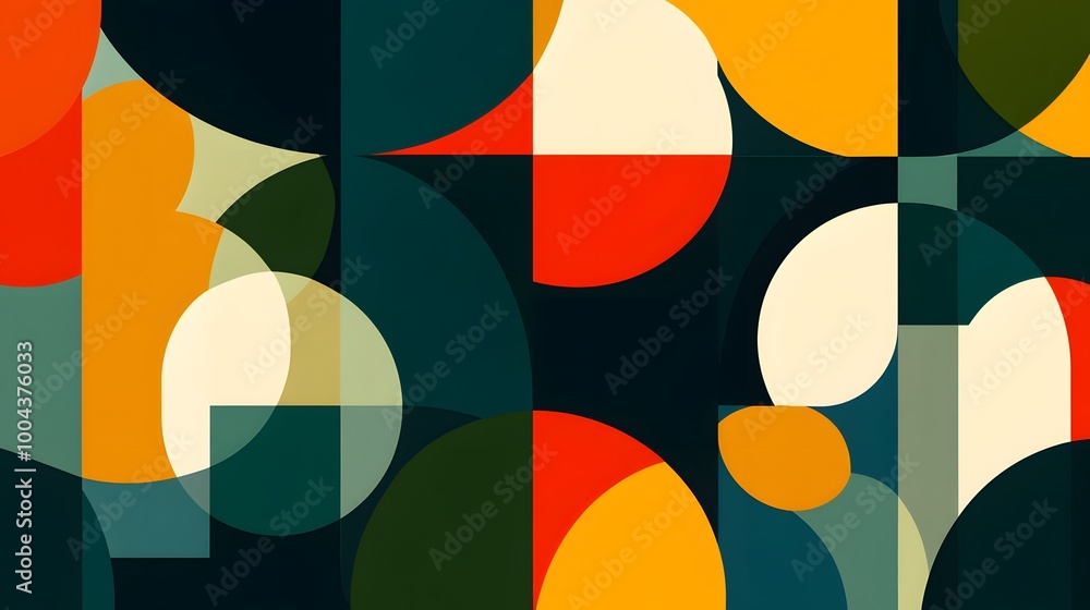 Abstract Geometric Art: Colorful Circles and Shapes Abstract Geometric Art: Colorful Circles and Shapes
