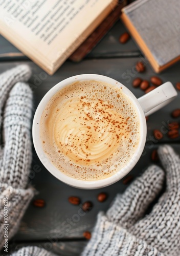 Warm Cup Of Coffee Held By Hands In A Cozy Blanket Setting