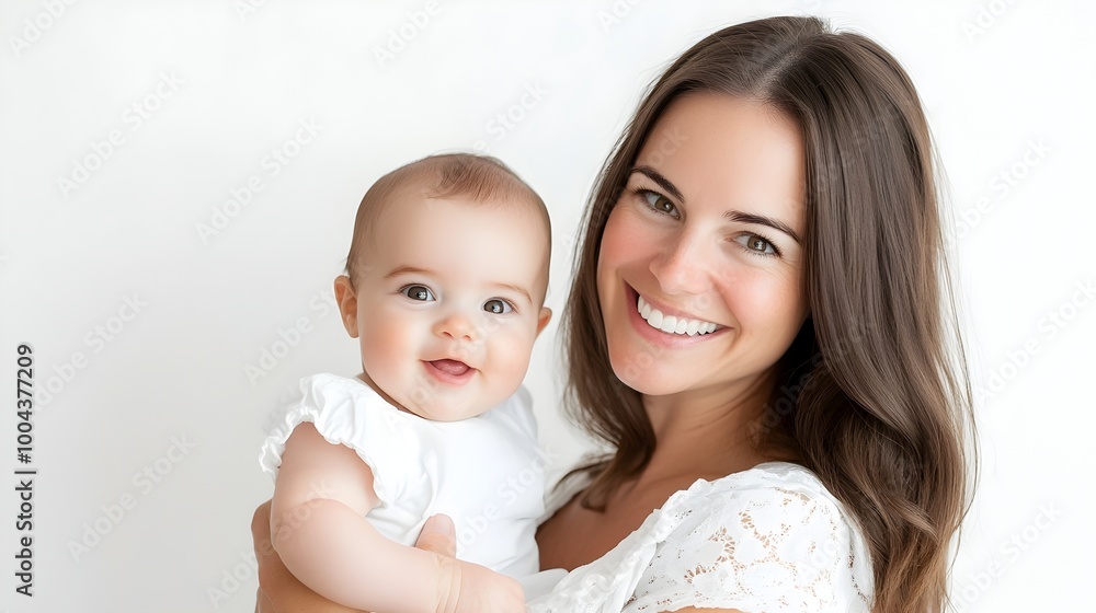 Loving mother holding and smiling at her adorable baby in a cozy indoor scene Loving mother holding and smiling at her adorable baby in a cozy indoor scene