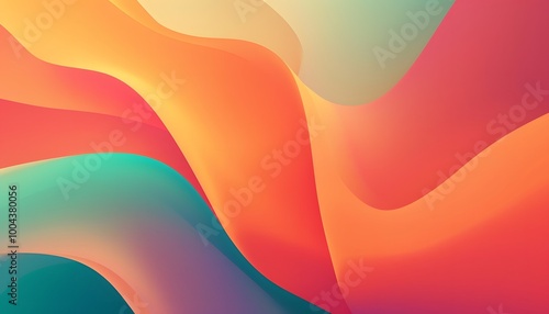 Abstract Gradient Background with Orange, Pink, and Teal