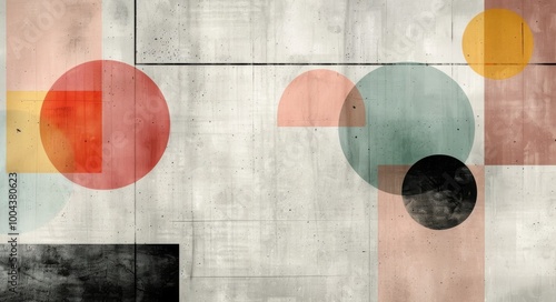 Abstract Geometric Composition With Circular Shapes in Contemporary Style