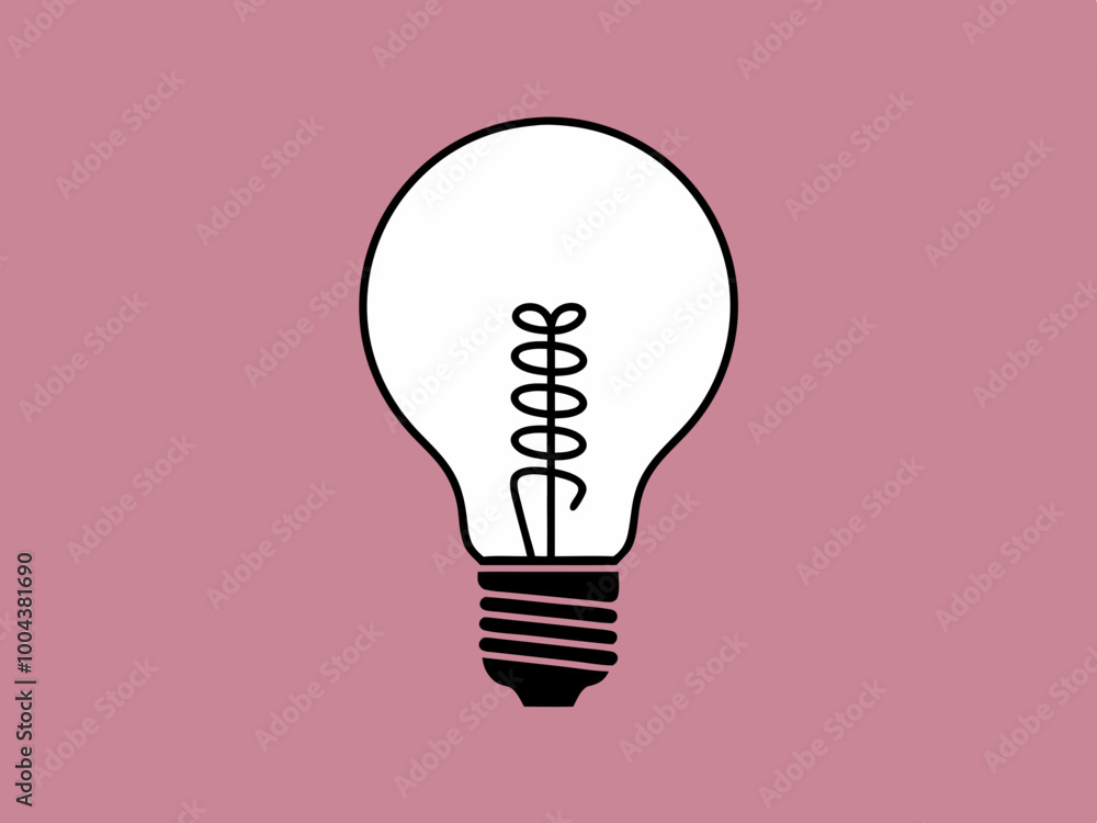 Minimalist Light Bulb Illustration on Pink Background Minimalist Light Bulb Illustration on Pink Background
