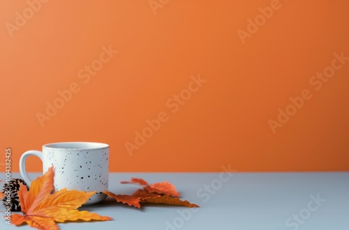 Blue Mug With Fall Foliage