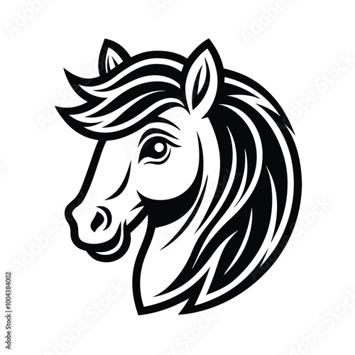 Set of horse silhouette animal pony set isolated on white background. Black horses graphic element vector illustration