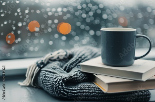 Cozy Winter Day With Books and Coffee