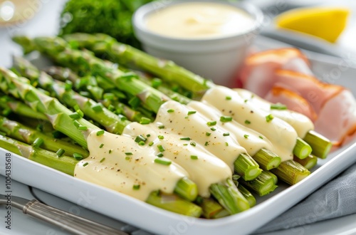 Asparagus With Hollandaise Sauce and Ham