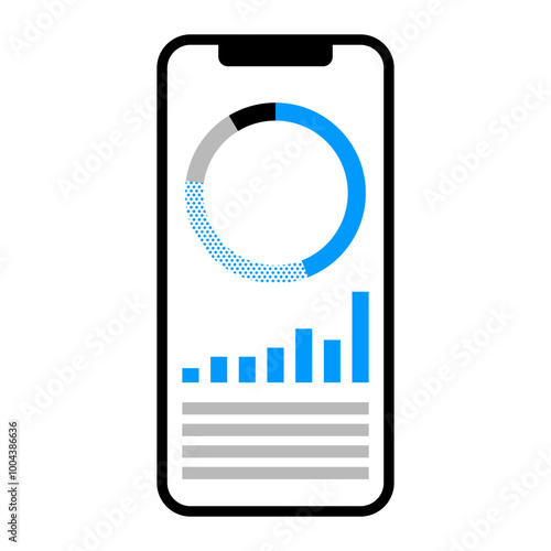 画面にグラフが表示されたスマートフォン