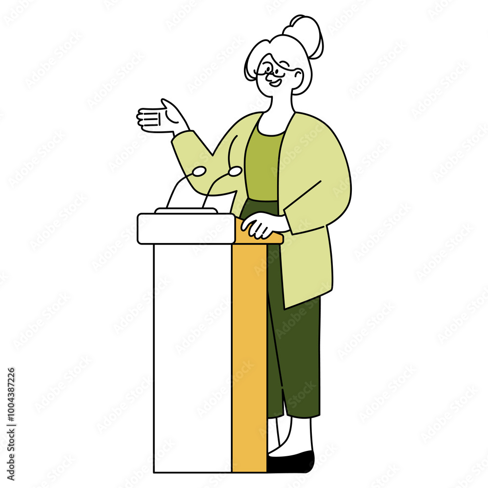 Older Businesswoman. Flat Vector Illustration Older Businesswoman. Flat Vector Illustration