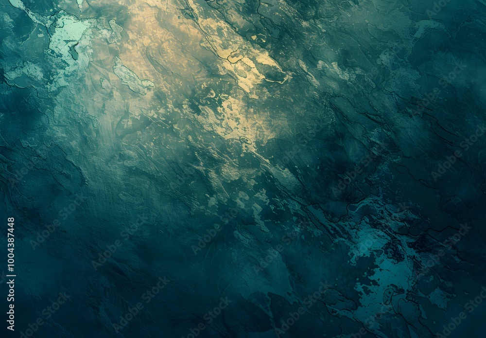 Obraz premium Abstract Teal Gradient Background With Grainy Texture