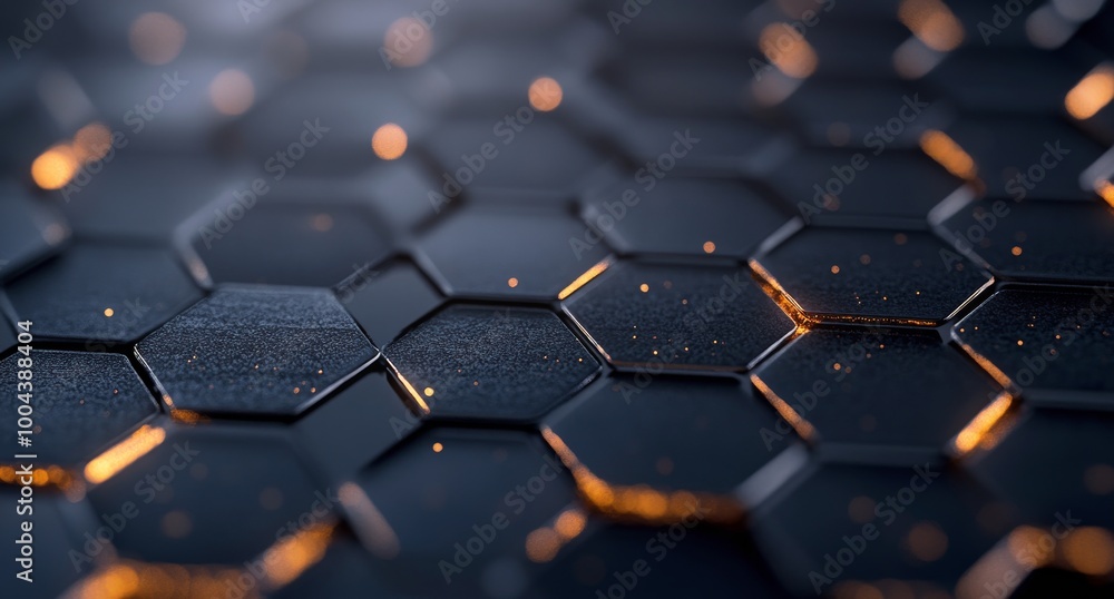 Hexagonal pattern of metallic mesh on a textured surface during golden hour Hexagonal pattern of metallic mesh on a textured surface during golden hour