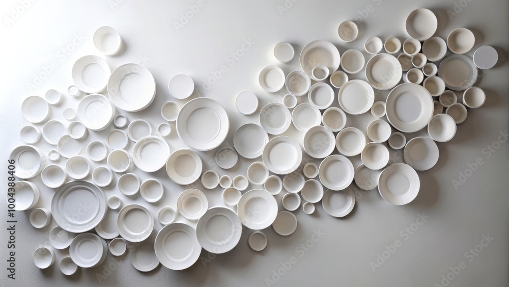Contemporary Wall Art with Circle Paper Cutouts Cascading Layout for Home Decor Contemporary Wall Art with Circle Paper Cutouts Cascading Layout for Home Decor