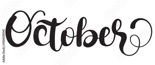 Hello October. OCTOBER month vector. Decoration letters. Illustration October	
