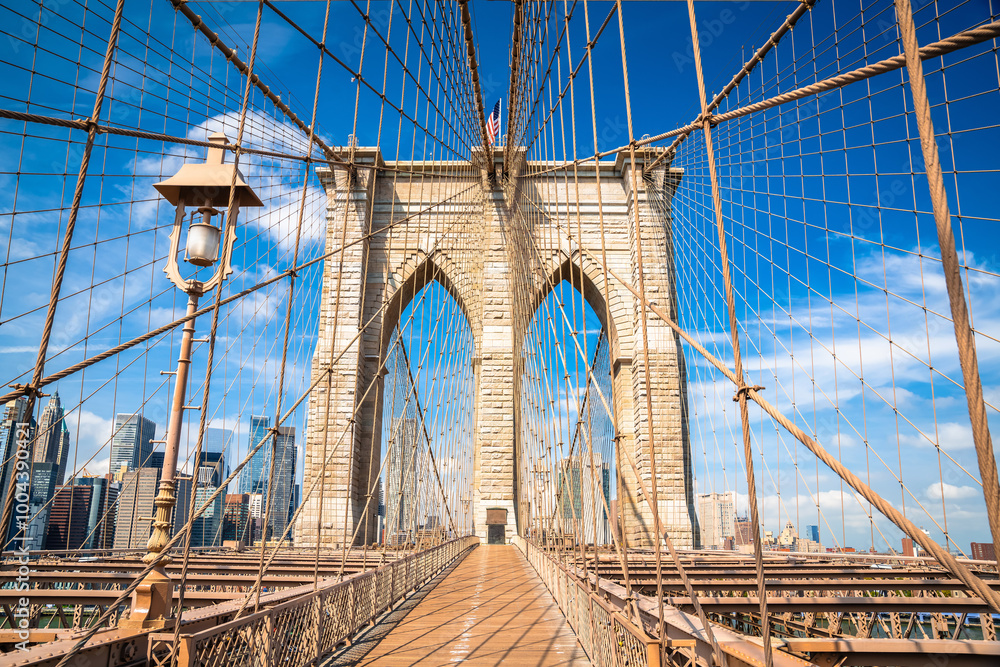 Fototapeta premium Brooklyn bridge in New York City architecture view