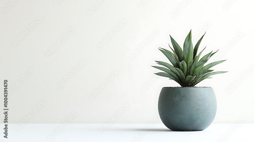 A Single Potted Plant on a White Surface A Single Potted Plant on a White Surface