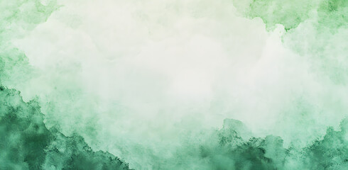 Abstract green pastel watercolor stains background on watercolor paper textured for design templates invitation card