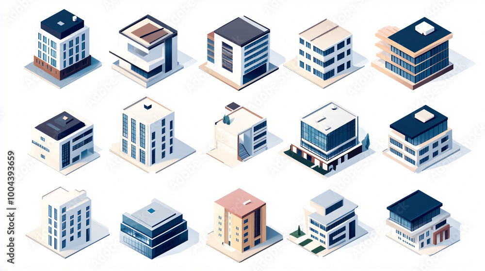 A series of architectural symbols for building designs. A series of architectural symbols for building designs.