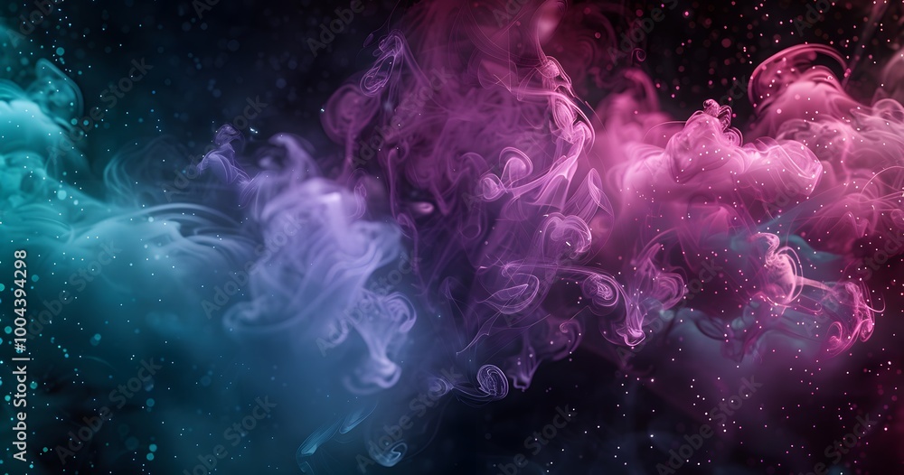 Fototapeta premium Abstract Pink Purple Teal Smoke Background