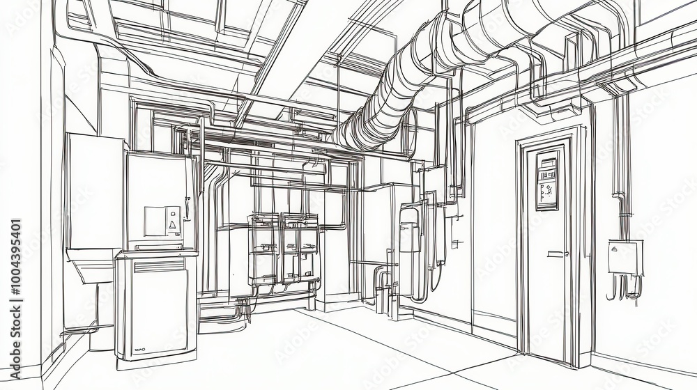 Fototapeta premium illustration of hvac system