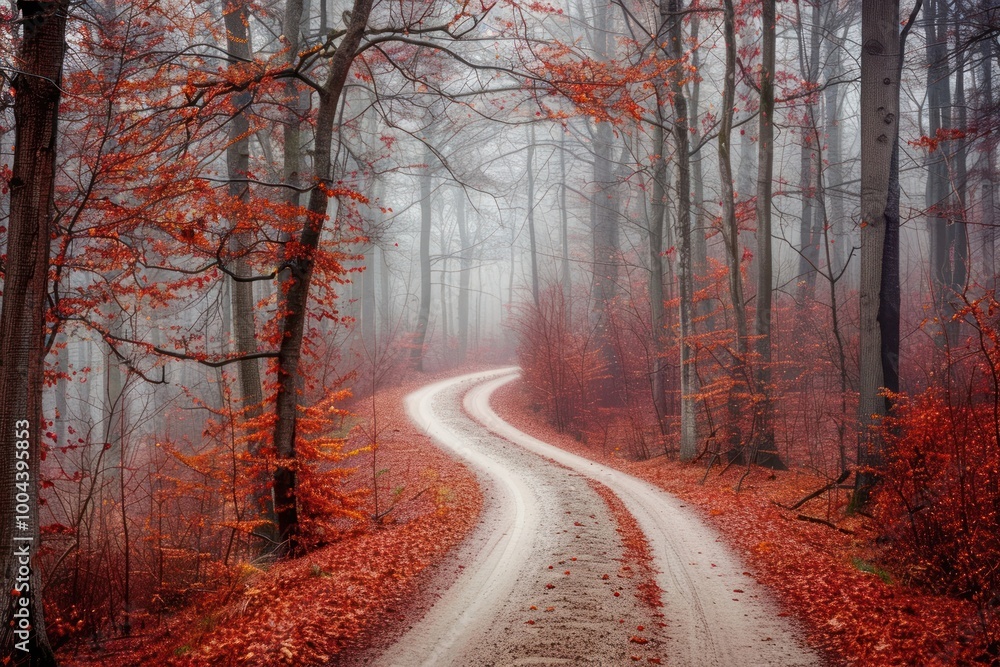 Fototapeta premium Autumn landscape autumn nature tranquility.