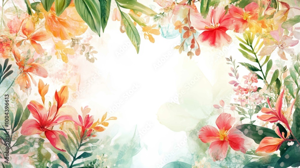 Floral frame background with flower. Banner, card with flowers. Floral frame background with flower. Banner, card with flowers.