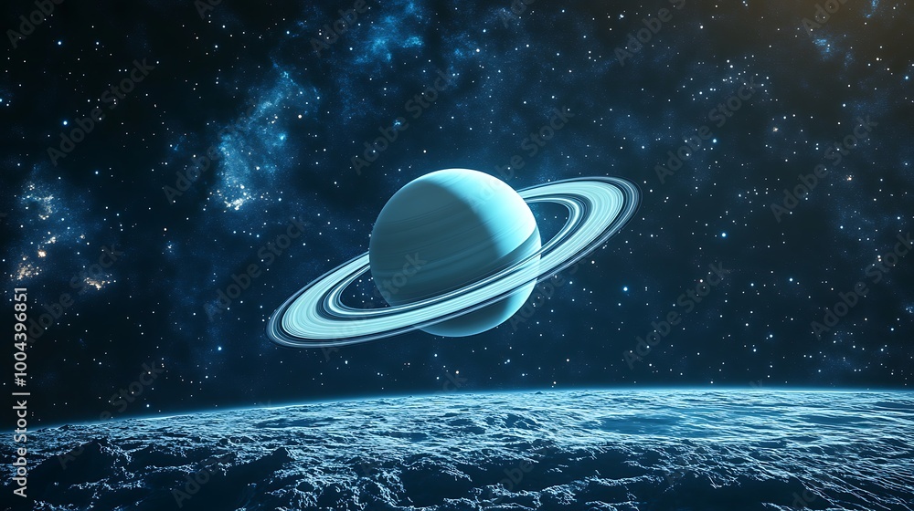 A detailed, high-resolution image of Saturn, a gas giant planet in our ...