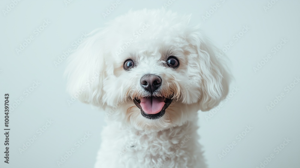 portrait of a happy smiling Maltese dog on a white background portrait of a happy smiling Maltese dog on a white background