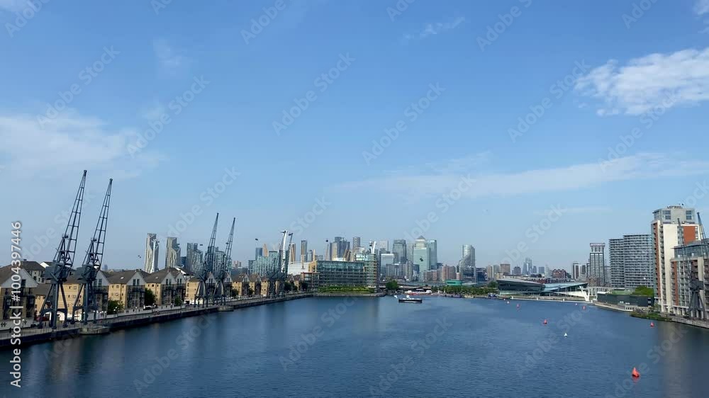 London big skies over City Hall Canary Wharf Docklands waterfront London big skies over City Hall Canary Wharf Docklands waterfront