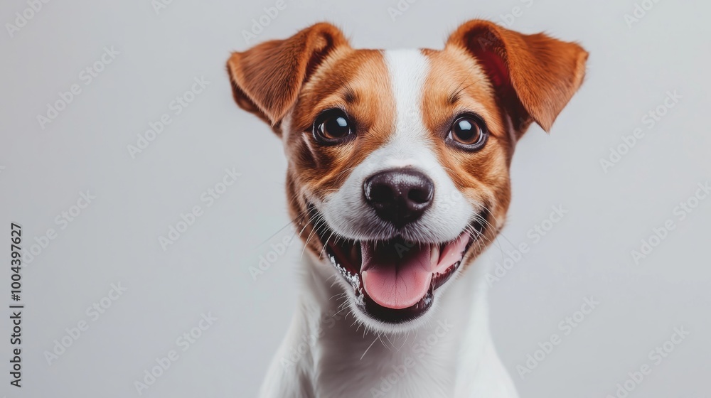 portrait of a happy smiling Jack Russell Terrier dog on a white background portrait of a happy smiling Jack Russell Terrier dog on a white background