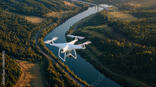 Wallpaper Mural Aerial Drone Inspection Over Scenic Infrastructure Torontodigital.ca