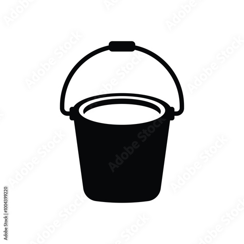 Bucket flat vector icon design. Bucket symbol and glyph design