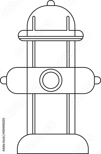  Fire Hydrant lineart.Silhouette,Vector,Illustration,Image.