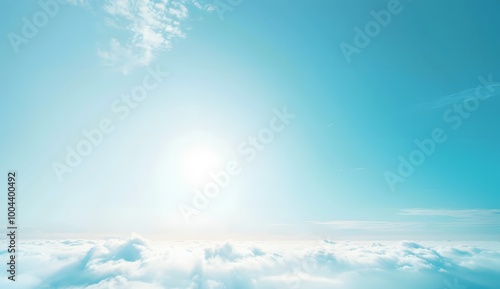 Blue Sky Above Clouds Gradient Background