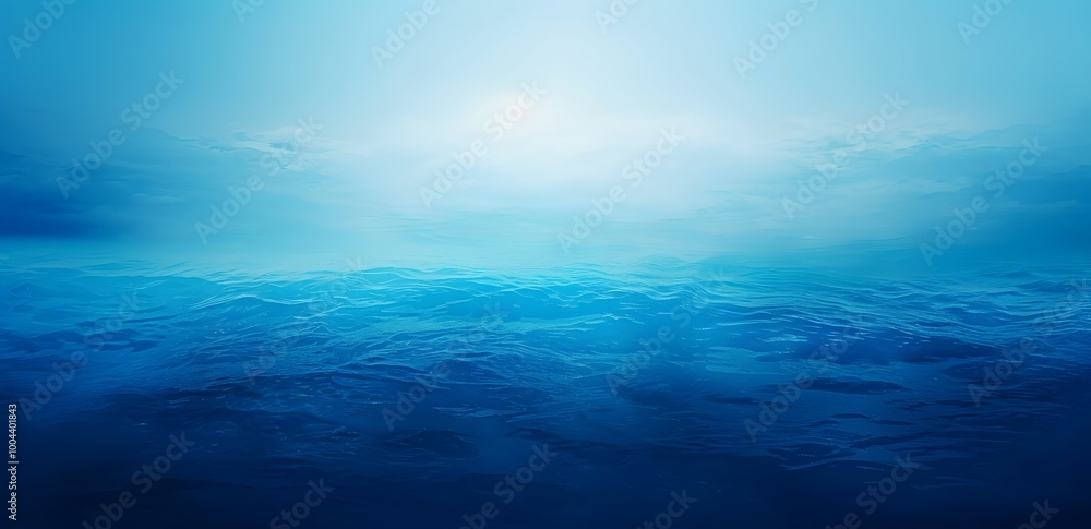 Obraz premium Abstract Blue Gradient Ocean Waves Background