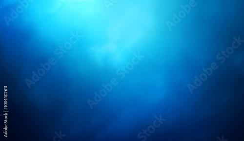 Abstract Blue Gradient Background, Soft Light and Dark Blue Colors, Blurred Edges, Minimalist Banner Design