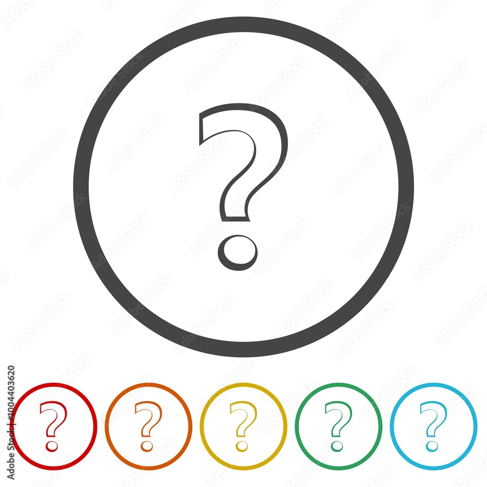 Question mark icon. Set icons in color circle buttons Question mark icon. Set icons in color circle buttons