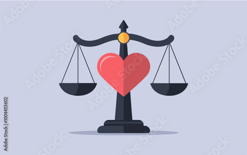 Justice scales with a heart