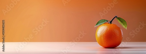 Single Orange Pumpkin on Smooth Orange Background in Autumn Setting