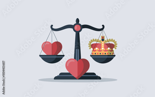 Justice scales with a heart