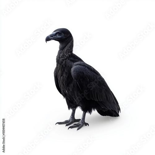 Black Vulture on White Background photo