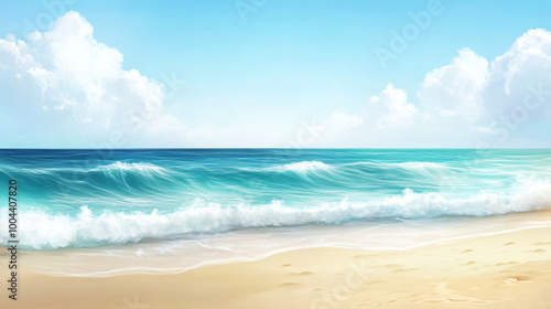 Wallpaper Mural A serene beach background with soft waves, ideal for relaxation themes. Torontodigital.ca