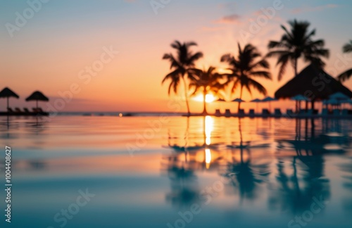 Sunset Reflection in Pool