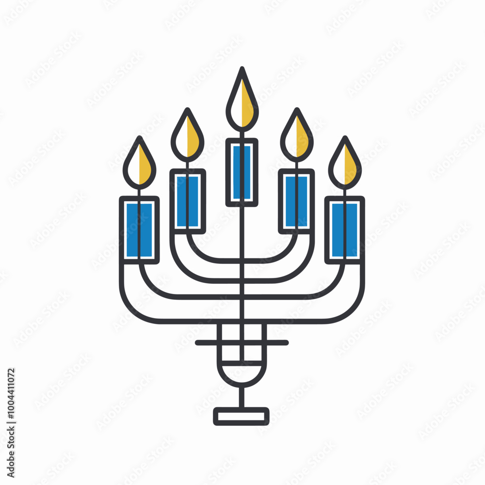 Jewish holiday Hanukkah. Candelabra. Vector illustration. Jewish holiday Hanukkah. Candelabra. Vector illustration.